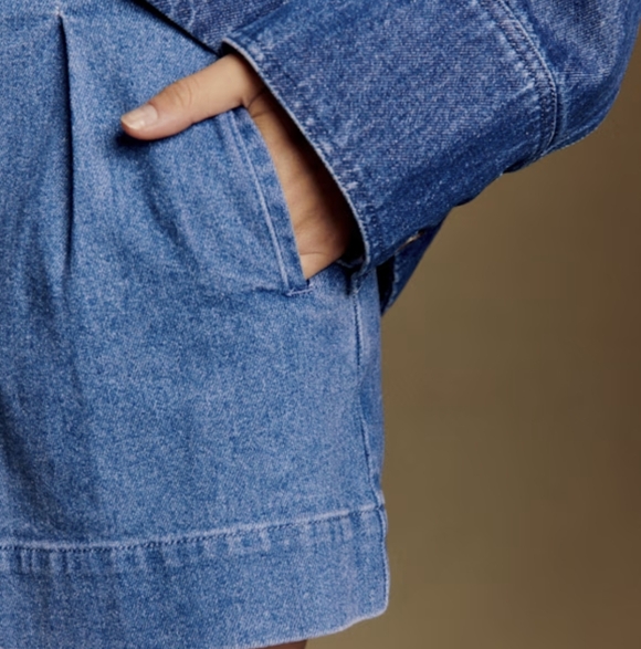 Sezane Rome New Shorts Deep Blue 36 NWOT - Picture 4 of 11